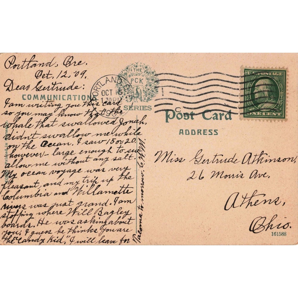 Willamette River Oregon OR Postcard 1909 Cozy Nook Rowboats Boating PCK Series - Picture 2 of 2